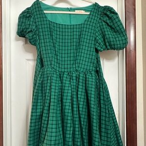 Ivy City Co Green Plaid Cupcake dress
